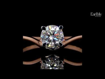 Round Solitaire Ring With Curved Band | Earthly Jewels