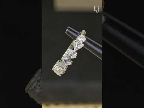 Multi-Shape Diamond Half Eternity Band | Earthly Jewels   