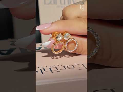 Cushion Cut Stud Earrings With Detachable Halo | Earthly Jewels