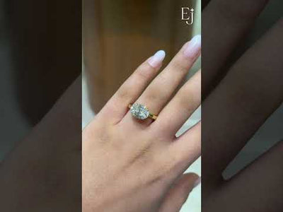 East West Oval Solitaire Engagement Ring with Euro Shank