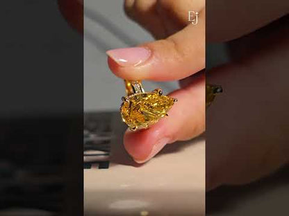 Yellow Pear Solitaire Ring With Channel Setting | Earthly Jewels
