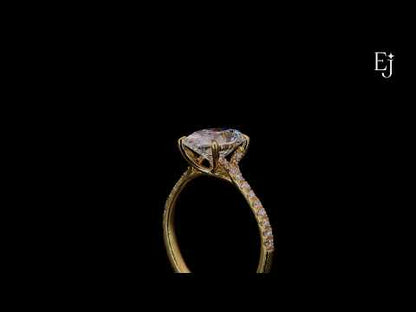 Oval Cut Split Shank Single Pave Engagement Ring | Earthly Jewels