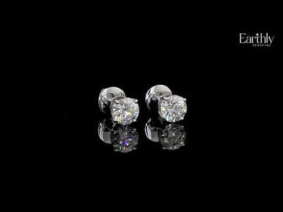 2 Carat Round Diamond Earrings | Earthy Jewels