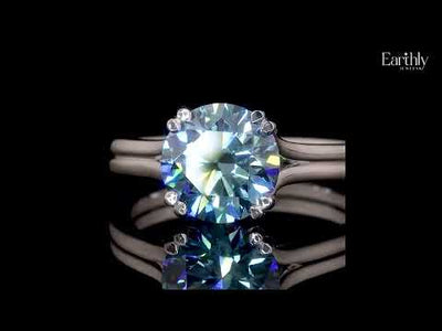 2.5 Ct Solitaire Diamond Ring With Double Prong And Mystique Stone | Earthly Jewels