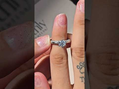 Round Solitaire Engagement Milgrain Pave Band | Earthly jewels