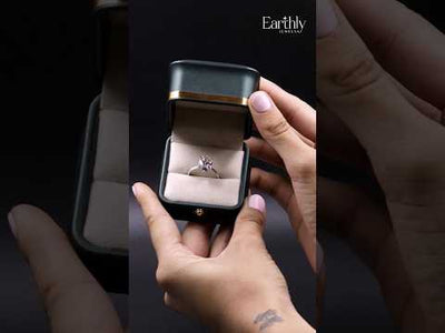 Oval Solitaire Double Hidden Halo Cathedral Ring | Earthly Jewels