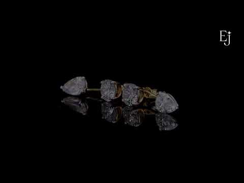 2 in 1 Round And Pear Solitaire Stud & Ear Jacket | Earthly jewels