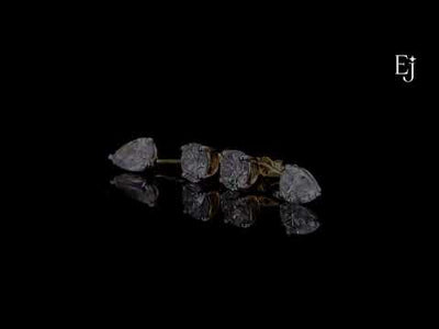 2 in 1 Round And Pear Solitaire Stud & Ear Jacket | Earthly jewels