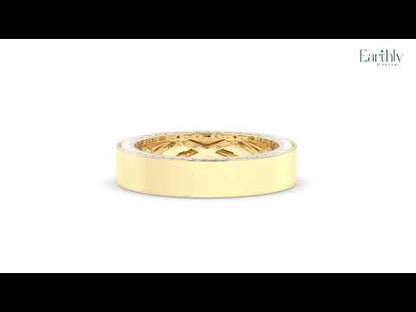 Mens Hidden Diamond Wedding Band