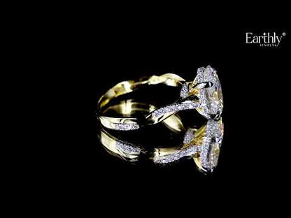 Oval With Twisted Pave Band & Hidden Halo