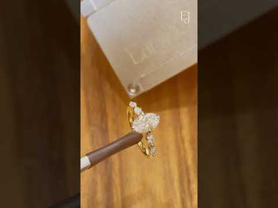 Oval Diamond Ring With Marquise Side Stones | Earthly Jewels