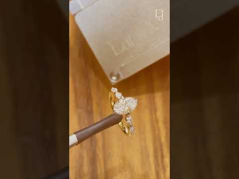 Oval Diamond Ring With Marquise Side Stones | Earthly Jewels