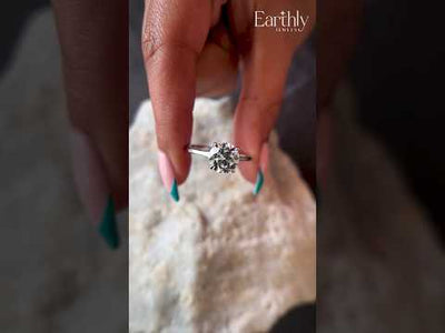 2ct Round Solitaire Engagement Ring With Mystique Stone | Earthly Jewels