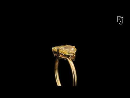 Pear And Radiant Toi Et Moi Yellow Diamond Ring | Earthly Jewels