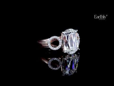 Cushion solitaire ring with Side Halos | Earthly Jewels