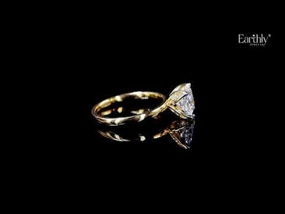 Princess Solitaire Floral Prong Ring