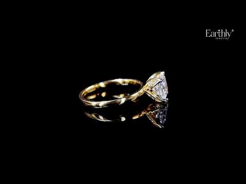 Princess Solitaire Floral Prong Ring