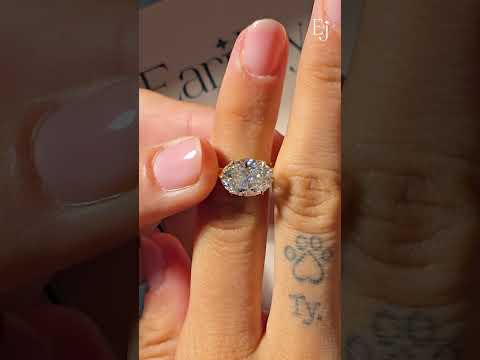 East West Oval Solitaire Engagement Ring | Earthly Jewels