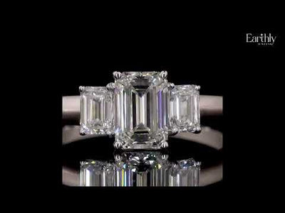 3 Stone Emerald Cut Diamond Ring | Earthly Jewels
