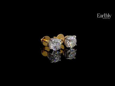 2 Carat Round Diamond Stud Earrings | Earthly Jewels #diamond-shape_round