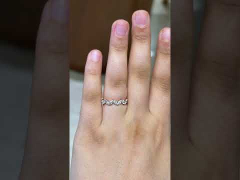 Load video: Marquise Zig Zag Half Eternity Band | Earthly Jewels | Model Image