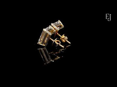 5 Ct Emerald Cut Diamond Stud Earrings | Earthly Jewels