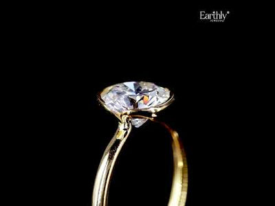 Round Solitaire Half Bezel Engagement Ring | Earthly Jewels