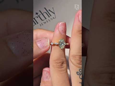 Oval Diamond Ring With Marquise Side Stones | Earthly Jewels