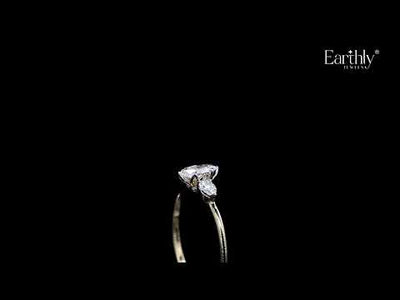 Marquise Diamond Ring With Pear Side Stones | Earthly Jewels