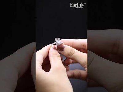 Emerald Shape Solitaire With Double Hidden Halo Ring | Earthly Jewels