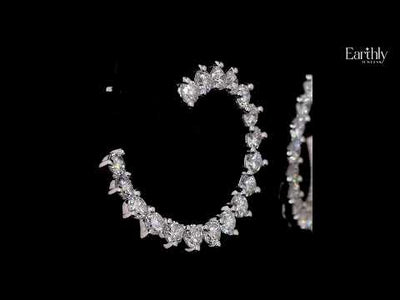 C Shape Diamond Stud Earrings | Earthly Jewels