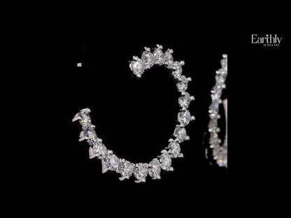 C Shape Diamond Stud Earrings