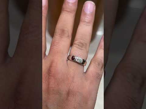 Load video: Round Solitaire Engagement Men'S Puzzle Heart Ring | Earthly Jewels   