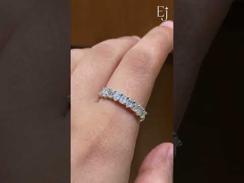 Load video: Pear And Emerald Cut Half Eternity Ring | Earthly Jewels