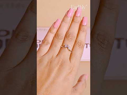 Tiny Crown Ring With Round Diamonds