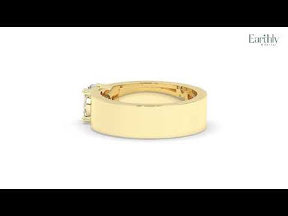 Round Solitaire Mens Ring With Hidden Diamond
