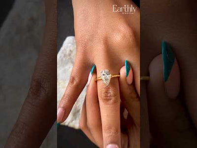 Pear Shaped Solitaire Diamond Ring | Earthly Jewels