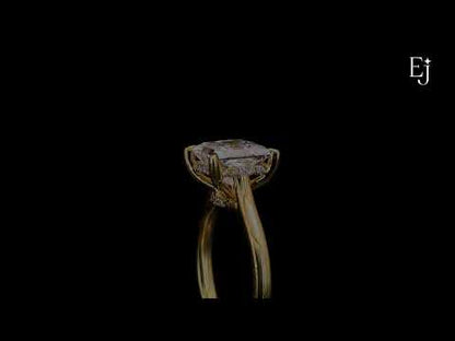 Princess Solitaire Double Hidden Halo Cathedral Ring | Earthly Jewels