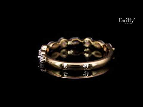Round And Marquise Shape Diamond Half Eternity Ring | Earthly Jewels