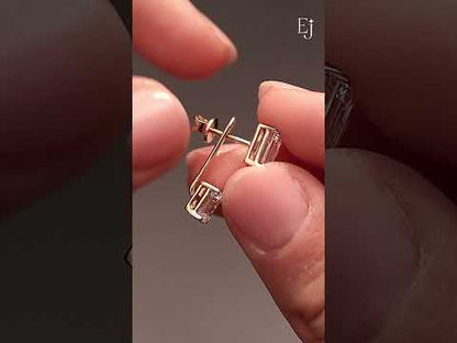 2 in 1 Dual Emerald Solitaire Stud & Ear Jacket | Earthly jewels