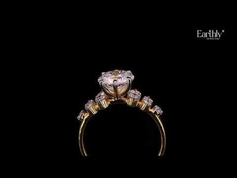 Portuguese Cut Engagement Ring With Accent Stones | Earthly Jewels