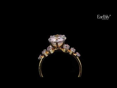 Portuguese Cut Engagement Ring With Accent Stones | Earthly Jewels