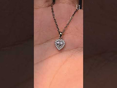 Heart Shaped Diamond Halo Pendant | Earthly Jewels