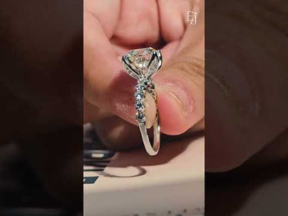 Round Diamond Engagement Ring With Floral Prong | Earthly jewels 