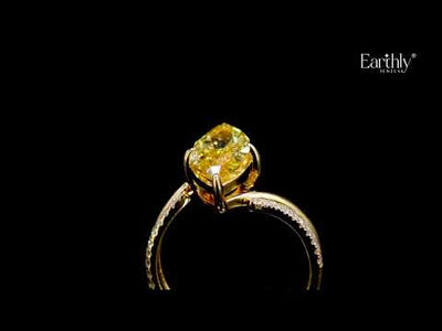 3 Carat Yellow Marquise Diamond Ring With Stack Ring | Earthly Jewels