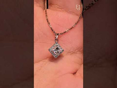 Princess Cut Halo Pendant | Earthly Jewels