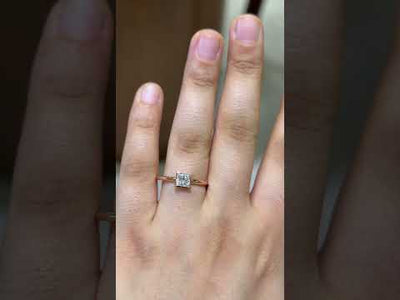 Princess Solitaire Half Bezel Engagement Ring | Earthly Jewels
