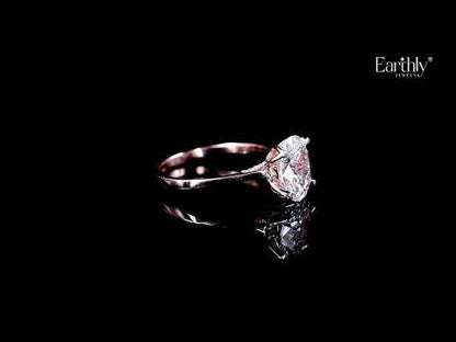 Oval Solitaire Ring With Cathedral Floral Prong