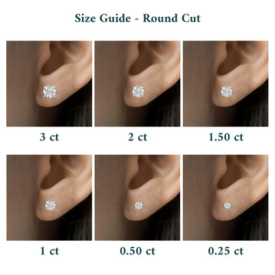 2 Carat Round Diamond Stud Earrings | Earthly Jewels #diamond-shape_round