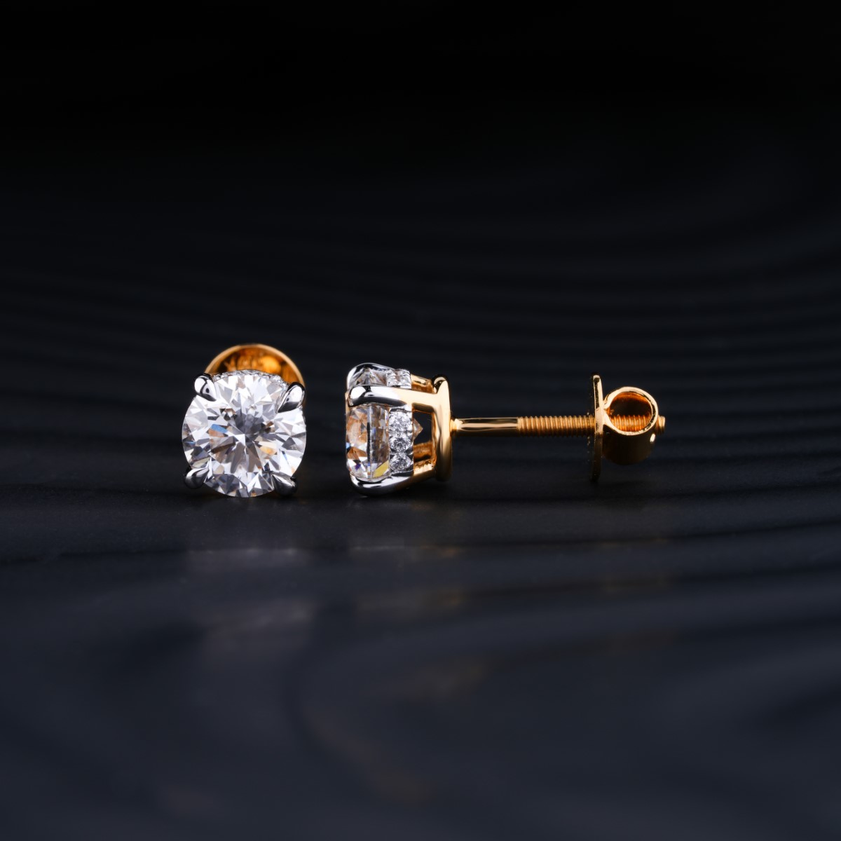 2 Carat Round Diamond Stud Earrings | Hidden Halo Round Lab Grown Diamond Stud | 2 carat Round Diamond Earrings | Earthly Jewels